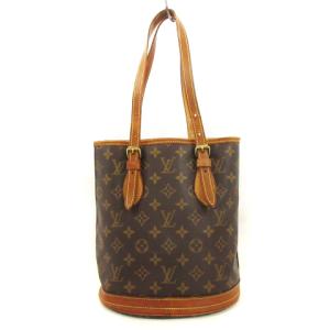 LOUIS VUITTON M42238 モノグラム プチ バケットPM ショルダー トートバッグ ブラウン系
