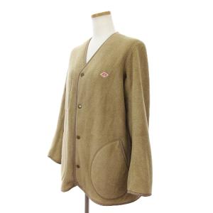 DANTON フリース カラーレス コート FLEECE COLLARLESS COAT JD-8992 ベージュ系 34 S相当