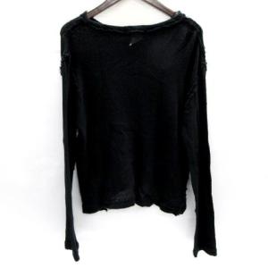 mastermind JAPAN セーター ローゲージニット スカル カットオフ MM-TS64-81 コットン S 黒 ブラック