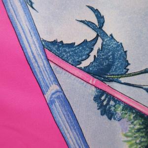 HERMES スカーフ カレ90 ジヴェルニー GIVERNY モネの庭 大判 シルク ピンク系