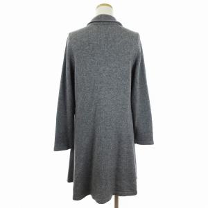 Leilian ロング ニット カーディガン ジャケット ウール シルク混 グレー 11 L相当