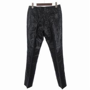 DIOR HOMME エディ期 パンツ スラックス センタープレス 光沢 黒 ブラック 44