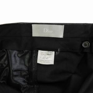 DIOR HOMME エディ期 パンツ スラックス センタープレス 光沢 黒 ブラック 44