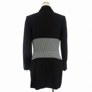 COMME des GARCONS ジャケット 異素材切替 千鳥格子 ウール AD2001 ブラック S