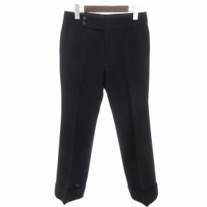 COMME des GARCONS ストライプ エンブロイダリー スラックス パンツ GC-P003 ウール 黒 ブラック M