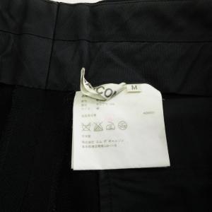 COMME des GARCONS ストライプ エンブロイダリー スラックス パンツ GC-P003 ウール 黒 ブラック M