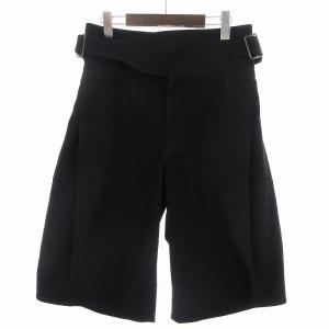 ヨウジヤマモト BERMUDA SHORTS 23AW タック フレア ワイドパンツ サイドベルト クロップド YJ-P40-031