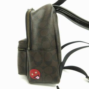 COACH 美品 バックパック リュック ミニ シグネチャー スカル F11795 ダークブラウン