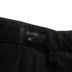 GUCCI スラックス パンツ 115785 セミフレア 微起毛 国内正規 黒 ブラック 42 XL位 大きいサイズ GY04