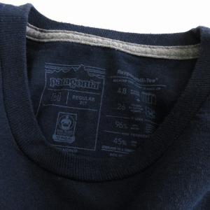 Patagonia ロングスリーブ P-6ロゴ レスポンシビリティー 長袖 Tシャツ カットソー 38518 紺 ネイビー M