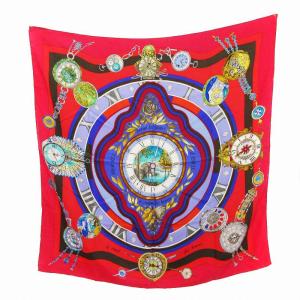 カレ90 la ronde des heures 時の輪舞 スカーフ シルク マルチカラー