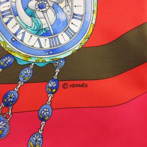 HERMES カレ90 la ronde des heures 時の輪舞 スカーフ シルク マルチカラー