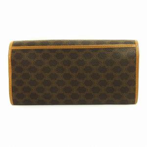 CELINE 長財布 M11 マカダム柄 フラップ がま口 茶 ブラウン系 ロングウォレット