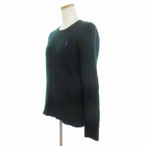 POLO RALPH LAUREN ケーブルニット セーター 長袖 ウール カシミヤ混 国内正規 緑 グリーン M