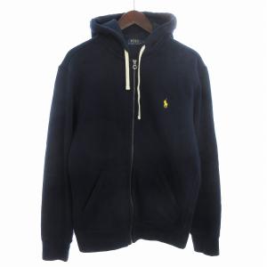 パーカー ジップアップ スウェット 裏起毛 刺繍 ワンポイント 国内正規 紺 ネイビー M