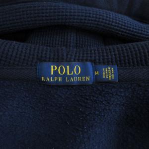 POLO RALPH LAUREN パーカー ジップアップ スウェット 裏起毛 刺繍 ワンポイント 国内正規 紺 ネイビー M