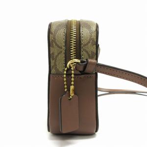 COACH 91677 ショルダーバッグ シグネチャー カメラバッグ カーキ サドル AA