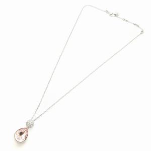 美品 クリスタル ドロップ ネックレス ペンダント ピンク