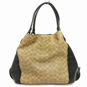 COACH イーディー ショルダーバッグ 37123 トートバッグ シグネチャー ブラウン ブラック系 GY14