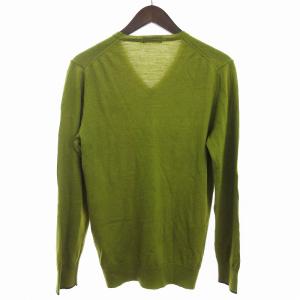 BURBERRY BLACK LABEL ニット セーター Vネック ウール ワンポイント 刺繍 緑 グリーン 3 L位 GY14