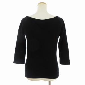 BURBERRY BLUE LABEL ニット セーター 七分袖 ライン ウール 黒 ブラック 38 M相当 GY14