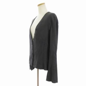 EMPORIO ARMANI ノーカラー ジャケット 薄手 レーヨン ウール混 グレー系 44 L-XL位 GY14