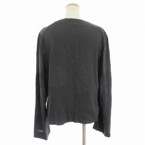 EMPORIO ARMANI ノーカラー ジャケット 薄手 レーヨン ウール混 グレー系 44 L-XL位 GY14