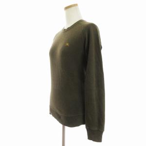 BURBERRY BLUE LABEL ラグラン スウェット プルオーバー 裏毛 ワンポイント カーキ系 M GY14