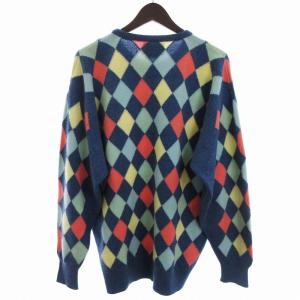 BURBERRY Vネック ニット セーター カシミヤ ブルー系 M