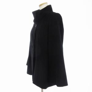 ANAYI フレア ショートコート スタンドカラー 起毛 アンゴラ ウール混 黒 ブラック 38 M位