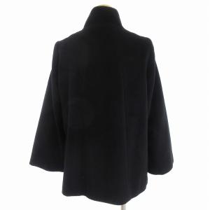 ANAYI フレア ショートコート スタンドカラー 起毛 アンゴラ ウール混 黒 ブラック 38 M位