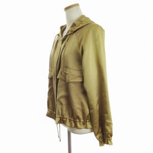 ANAYI サテン ジップアップ パーカー ブルゾン フリル ベージュ系 36 S相当