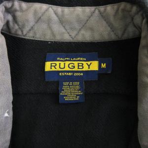 RALPH LAUREN ラグビー シャツ 長袖 ワッペン コットン 緑 グリーン系 M AA