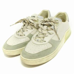 COACH スニーカー ローカット シティーソールコート レザー G4943 ベージュ グレー系 US8D 26cm相当 AA