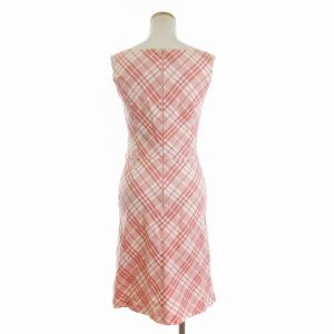 BURBERRY BLUE LABEL ワンピース ひざ丈 ノースリーブ スリット ノバチェック ピンク 36 S相当