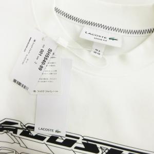 LACOSTE タグ付き テックスウェット クルーネック プルオーバー 長袖 SH5540-99 白 ホワイト 2 XS相当