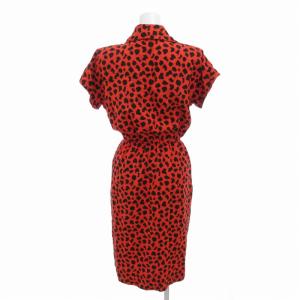 GIVENCHY NOUVELLE BOUTIQUE ワンピース ミモレ ロング レオパード柄 半袖 赤 レッド
