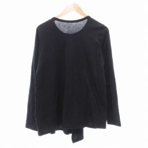 Y's 24SS UNEVEN HEMLINE LONG SLEEVE T カットソー フレア袖 アシメヘムライン 2 M 黒 ブラック