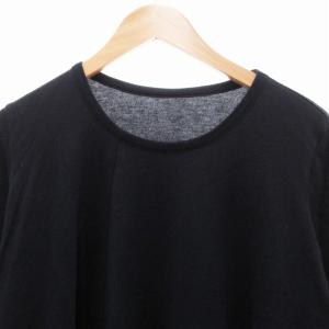 Y's 24SS UNEVEN HEMLINE LONG SLEEVE T カットソー フレア袖 アシメヘムライン 2 M 黒 ブラック