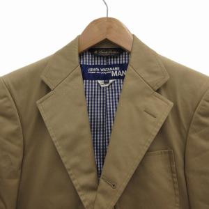 JUNYA WATANABE MAN コムデギャルソン ブルックスブラザーズ 美品 AD2010 テーラードジャケット 裏地ギンガムチェック 2B 半裏 XS ベージュ