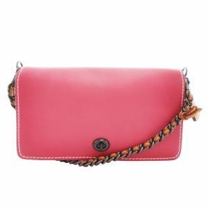 20215 ディンキー ショルダーバッグ 斜め掛け ポーチ レザー チェーン 赤 レッド系