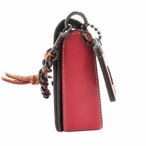 COACH 20215 ディンキー ショルダーバッグ 斜め掛け ポーチ レザー チェーン 赤 レッド系