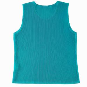 PLEATS PLEASE ISSEY MIYAKE イッセイミヤケ プリーツ ノースリーブ カットソー ブラウス  PP73FK301 グリーン 03 Lサイズ相当 0107