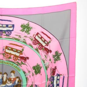 HERMES 美品 カレ90 オムニバスと白い貴婦人のゲーム JEU DES OMNIBUS ET DAMES BLANCHE スカーフ