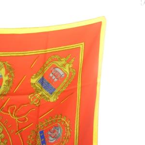 HERMES 美品 カレ90 Les Armes de Paris パリの紋章 スカーフ ストール ショール 赤 レッド