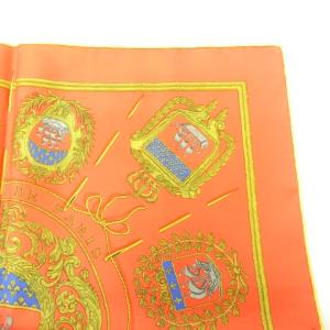 HERMES プチカレ Les Armes de Paris パリの紋章 ミニスカーフ ハンカチーフ 赤 レッド