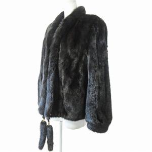 SAGA MINK 銀サガ ミンクファー コート ジャケット 毛皮 タッセル 黒 13 0108