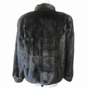 SAGA MINK 銀サガ ミンクファー コート ジャケット 毛皮 タッセル 黒 13 0108