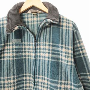 Columbia フリース ジャケット ジップアップ チェック柄 緑 S 1228 EC