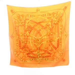HERMES カレ90 CAVALCADOUR スカーフ ストール ショール オレンジ